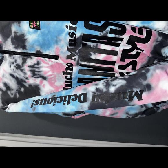 Vintage 90s Tie-Dye Half-Zip Sweatshirt - Mucho Music! by Manitas Small - Picture 3 of 7